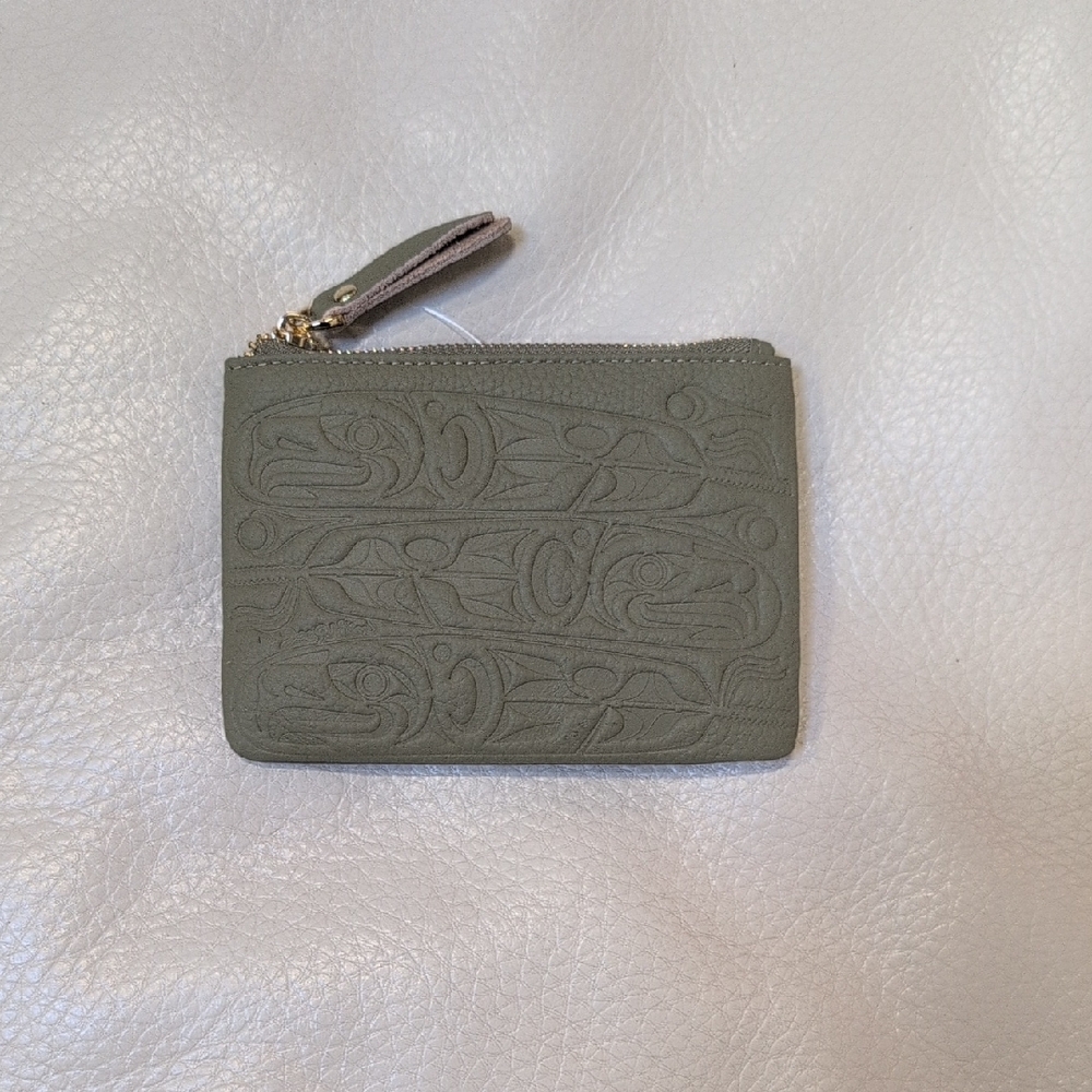 Indigenous 'Feather' Design By Joe Wilson Embossed Coin/Card Holder